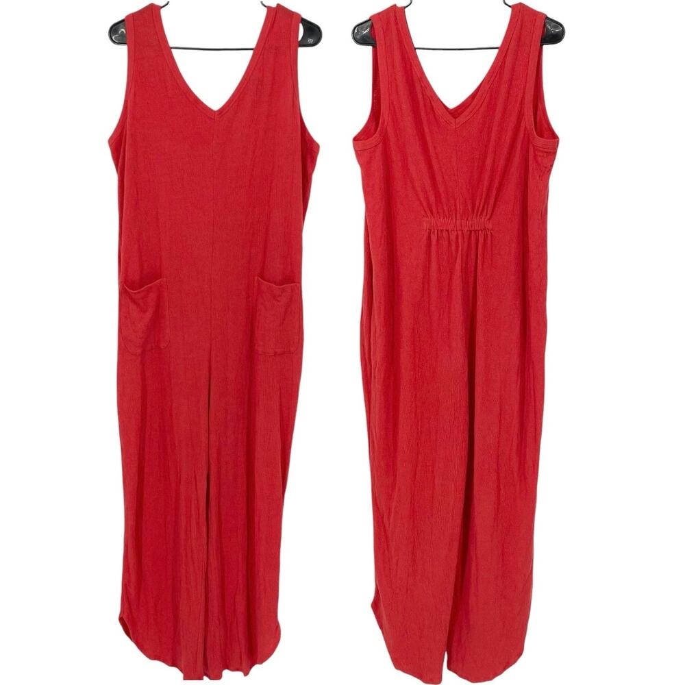 ANYBODY NWOT Coral Sleeveless Textured Knit Loungewear Jumpsuit Size Large